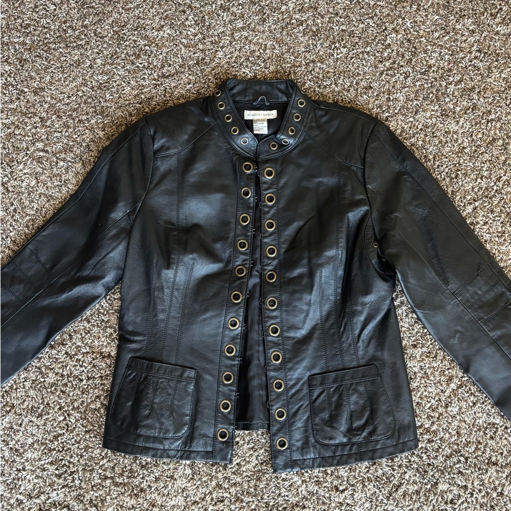 Genuine Leather Embellished Jacket - I’m a size small and it fits well